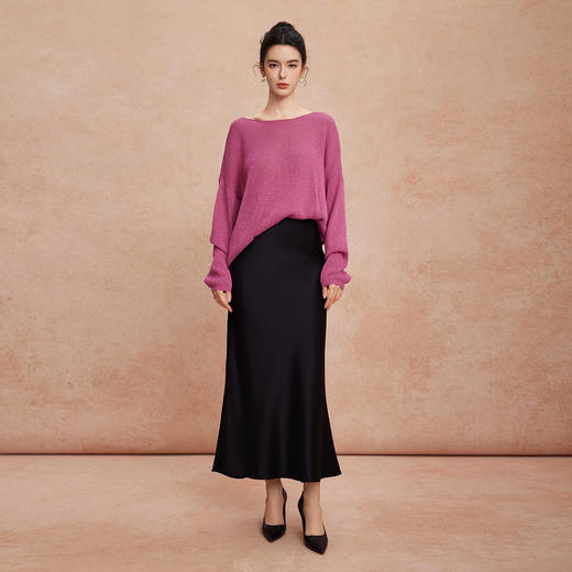 QG636斯尔丽25新款新型研发和纸纱透气亲肤慵懒风长袖时尚垂顺宽松上衣 商品图3