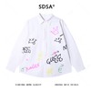 SDSA男士秋冬新款痞帅男装潮牌手绘涂鸦字母翻领长袖衬衫百搭衬衣 商品缩略图1