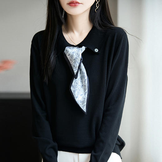 CC气质轻奢打底衫秋冬洋气减龄毛衣女2025新款翻领针织内搭上衣 商品图1