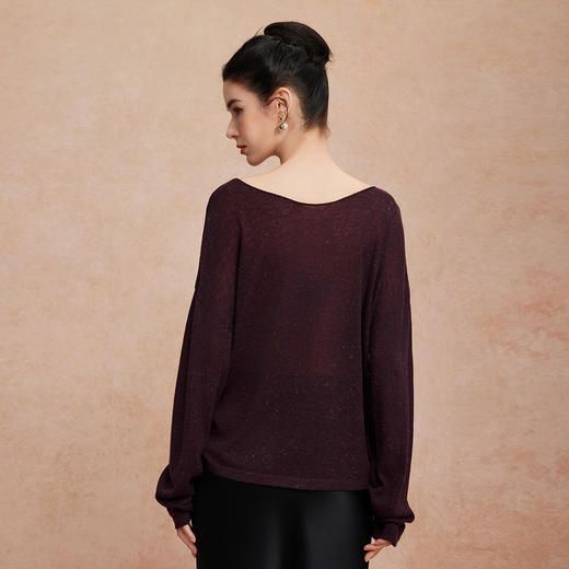 QG638斯尔丽25新款超细羊毛亲肤宽松舒适时尚慵懒风显瘦纯色针织上衣 商品图1