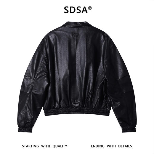 58810SDSA男士秋冬新款痞帅男装潮牌短款拉链翻领皮衣夹克百搭高街上衣 商品图5