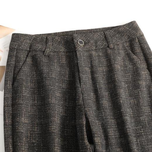 QYM 9851-Y微喇格子西装裤休闲裤气质优雅高腰喇叭裤 商品图3