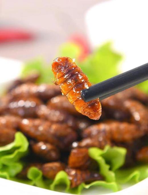 香酥蚕蛹山东特产开袋即食下酒菜麻辣五香新鲜茧蛹油炸熟食零食 商品图9