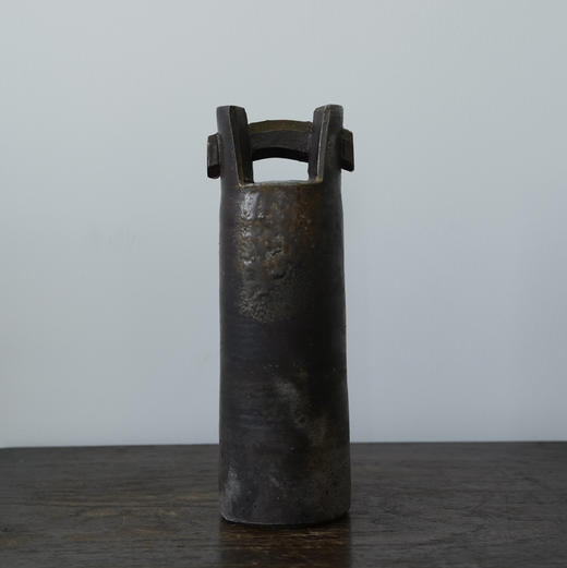 日本中古诧寂风备前烧提梁花器 商品图2