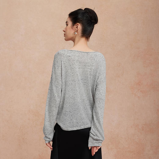 QG638斯尔丽25新款超细羊毛亲肤宽松舒适时尚慵懒风显瘦纯色针织上衣 商品图7