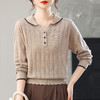 CC早秋薄款镂空针织衫polo领上衣秋装2025新款女装洋气打底毛衣 商品缩略图1