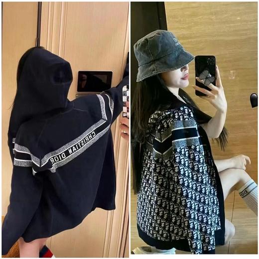 重工高品质！Dio* 老花满印双面羊毛针织连帽拉链开衫 商品图0