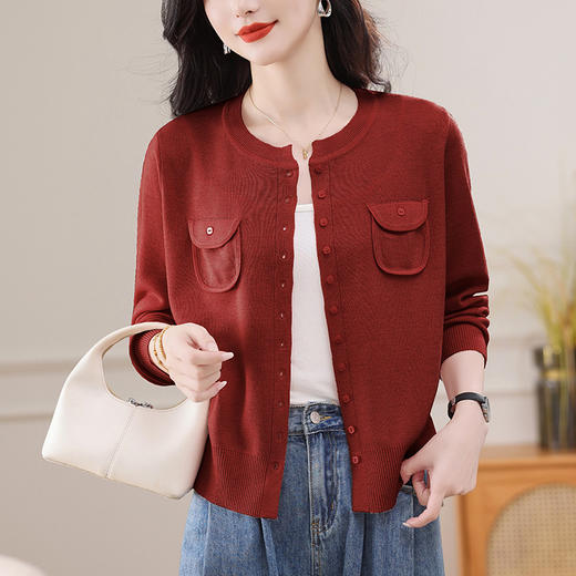 CC短款卡腰上衣女漂亮减龄针织开衫2025新款秋装高级感毛衣外套显瘦 商品图2