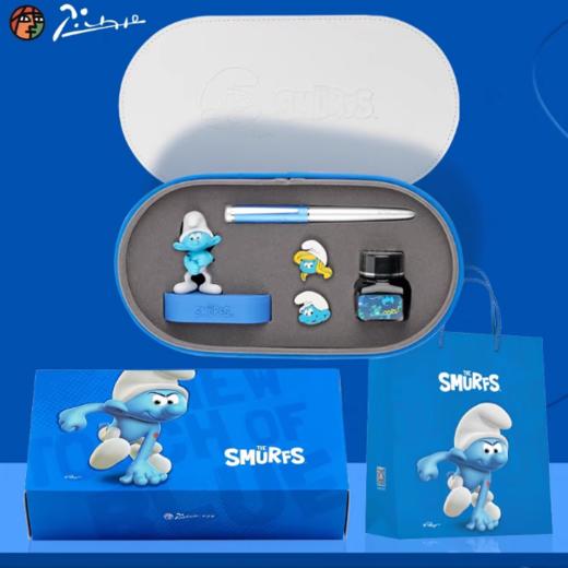 毕加索钢笔968蓝精灵联名钢笔珍藏版套装限量男女士学生练字书法墨水笔生日礼物精致高颜值六一礼物送礼cj 商品图4