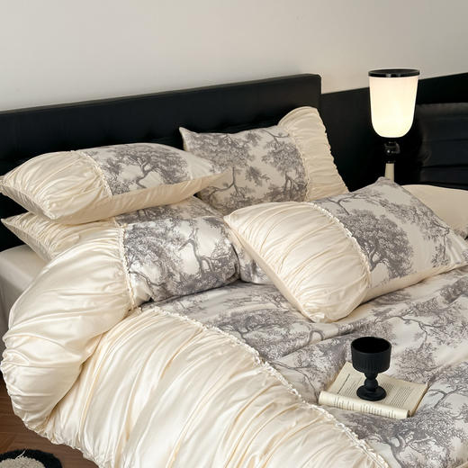 「中古风遇上法式优雅✨」丝滑水洗真丝四件套，A类丝滑水洗真丝床上用品被套 ，让你的卧室秒变浪漫复古大片🎞️！ 商品图7