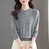 CC针织长袖上衣春秋2025新款复古风女宽松气质圆领毛衣打底衫 商品缩略图1
