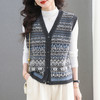 CCV领复古民族风提花无袖针织马甲女2025秋季新款外穿坎肩毛衣背心 商品缩略图2