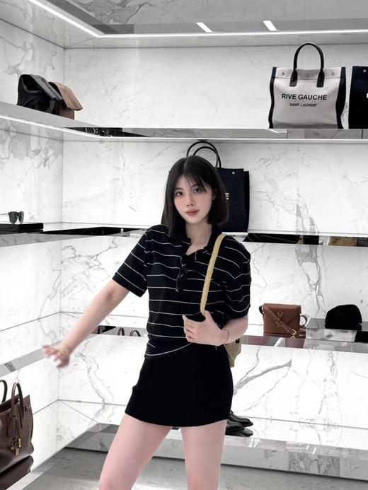 NZ403-换季清仓不退不换！ YSL圣罗兰 标识刺绣条纹POLO衫（NZ*VG） 商品图7