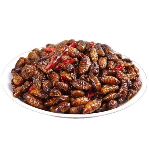 香酥蚕蛹山东特产开袋即食下酒菜麻辣五香新鲜茧蛹油炸熟食零食 商品图7