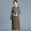 QYM H3315-Y西装外套连衣裙印花假两件长袖连衣裙 商品缩略图1