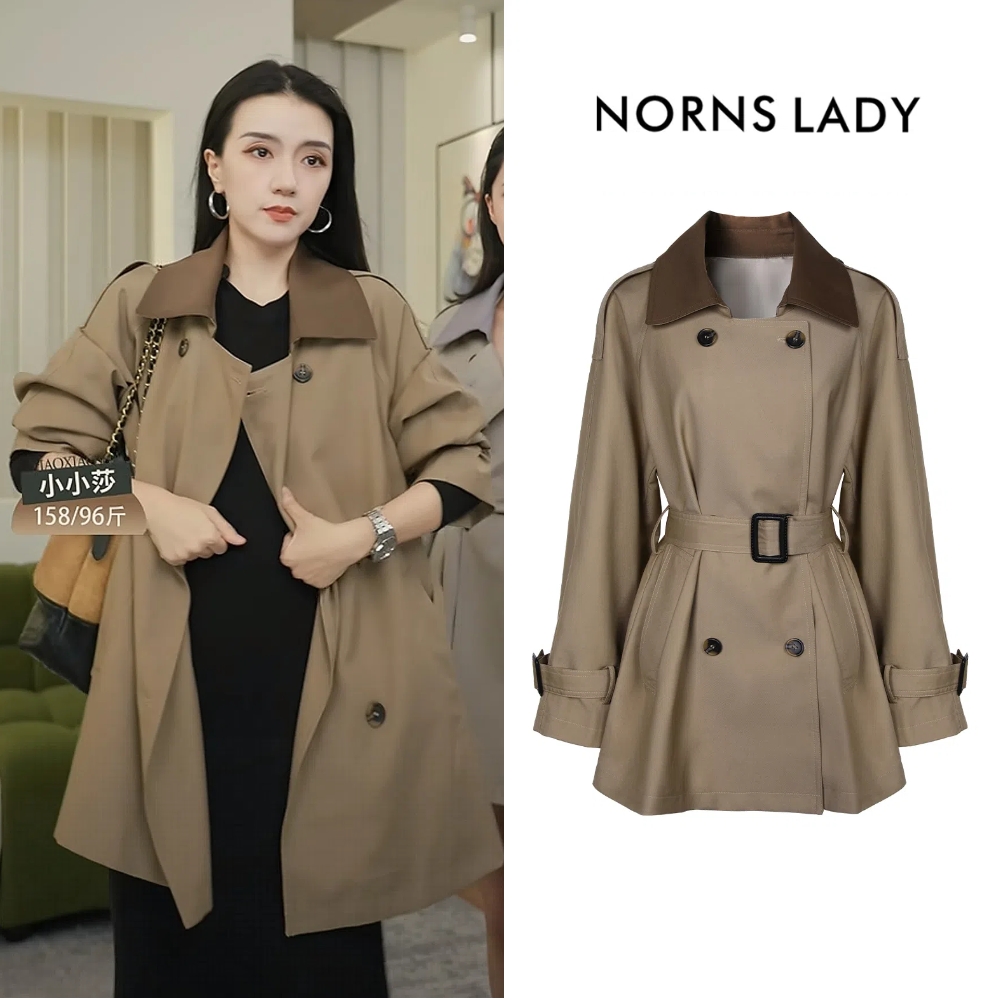 NORNS LADY诺恩 秋冬中长款风衣外套气质优雅翻领风衣 T25WF41486-12.1