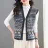 CCV领复古民族风提花无袖针织马甲女2025秋季新款外穿坎肩毛衣背心 商品缩略图3
