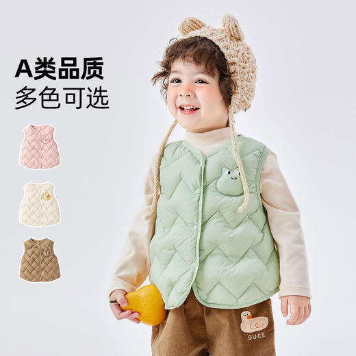 嘟嘟家宝宝冬季羽绒马甲男童保暖背心儿童坎肩厚上衣女童洋气童装 商品图3