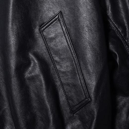 58810SDSA男士秋冬新款痞帅男装潮牌短款拉链翻领皮衣夹克百搭高街上衣 商品图3