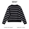 22523SDSA男士秋冬新款痞帅男装慵懒风撞色条纹纽扣圆领针织衫百搭毛衣 商品缩略图4