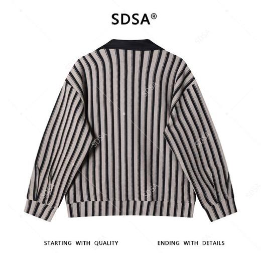 6902SDSA秋冬新款痞帅男装潮牌舒适竖纹翻领假两件衬衫老钱风百搭衬衣 商品图5