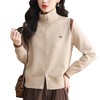 CC秋装气质轻奢翻领上衣新款短款大码女装针织开衫显瘦洋气毛衣外套 商品缩略图4