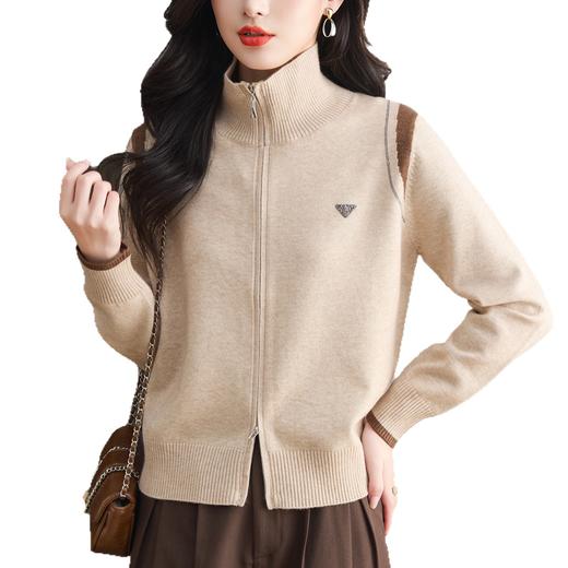 CC秋装气质轻奢翻领上衣新款短款大码女装针织开衫显瘦洋气毛衣外套 商品图4