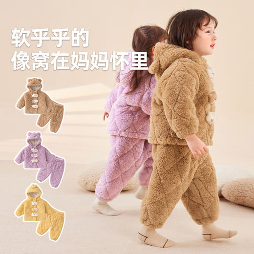 【清仓】嘟嘟家儿童家居服套装冬季加厚宝宝睡衣睡裤冬装男童 商品图1