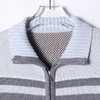 72367SDSA秋冬新款痞帅男装复古时尚条纹拉链翻领针织衫百搭开衫毛衣 商品缩略图2