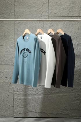 250g 水洗磨毛~ E | F-全新升级复古&1987 个性潮流印花 长袖T