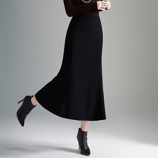 QYM 66911-Y鱼尾半身裙中长款包臀裙垂感一步裙 商品图1
