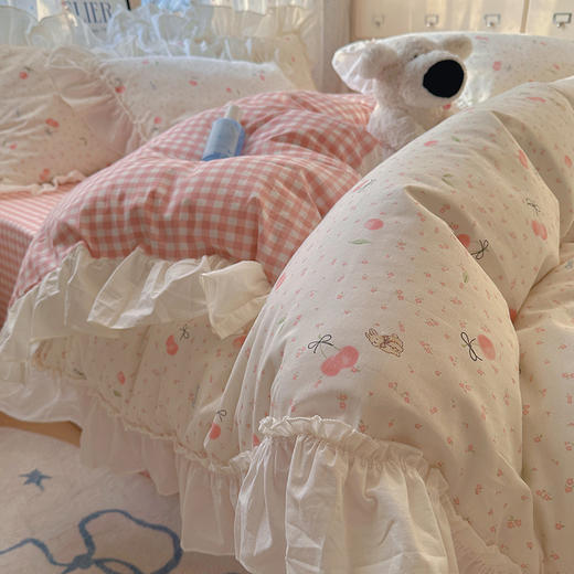 【法式浪漫🕊️，睡出奢级感✨】法式花边纯棉四件套，纯棉四件套，上床秒变奢感卧室💎！柔软亲肤+精致花边，打造你的专属法式优雅💐速抢❗ 商品图9