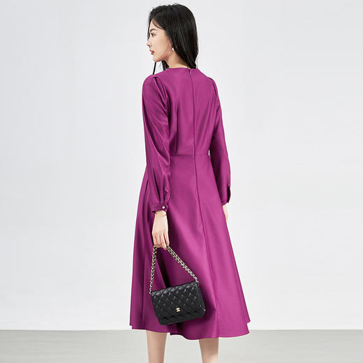 法式时髦轻奢重工定钻气质收腰精仿丝毛连衣裙WLZD2427403 商品图1