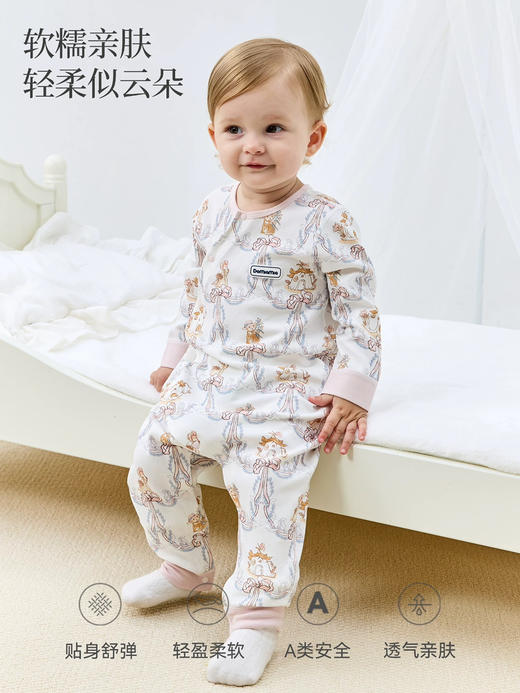 Domiamia 婴幼儿针织长袖斜开爬服 商品图0