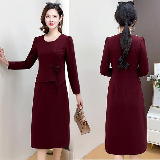 QYM 58513-Y连衣裙妈妈礼服包臀连衣裙气质 商品图3