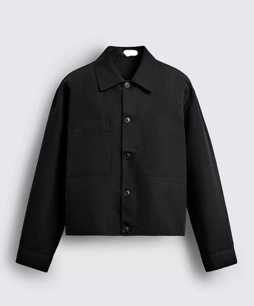 男装时尚衬衫简约翻领夹克新款秋季短款休闲百搭工装外套 商品图3