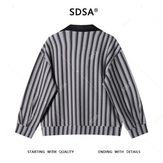 6902SDSA秋冬新款痞帅男装潮牌舒适竖纹翻领假两件衬衫老钱风百搭衬衣 商品图4
