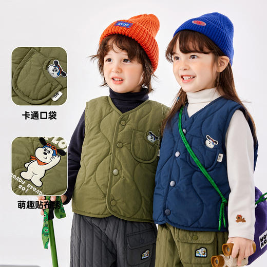 宝宝马甲嘟嘟家男童保暖背心儿童秋冬坎肩马夹女童婴幼儿童装上衣 商品图3