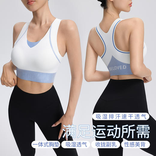 跃牌【美西西系列】新款无痕0感运动内衣女一体杯美背心跑步跳操健身防震文胸WX-528 商品图3