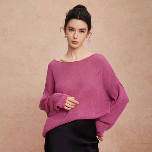 QG636斯尔丽25新款新型研发和纸纱透气亲肤慵懒风长袖时尚垂顺宽松上衣 商品图2