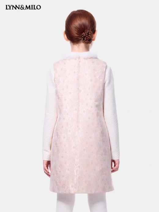 【春上新】【秋冬新品】8LYNN&MILO楼琳麦罗  粉色金葱提花夹棉中式背心裙 商品图3