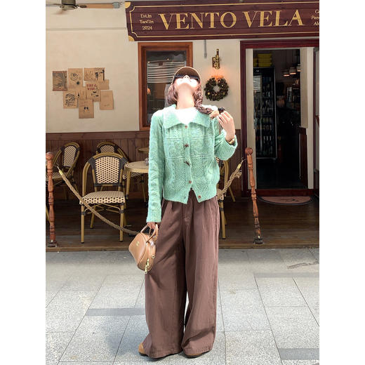 <曾小咸推荐>韩系复古麻花毛衣外套女【预售款，预计3-15天发货】 商品图2