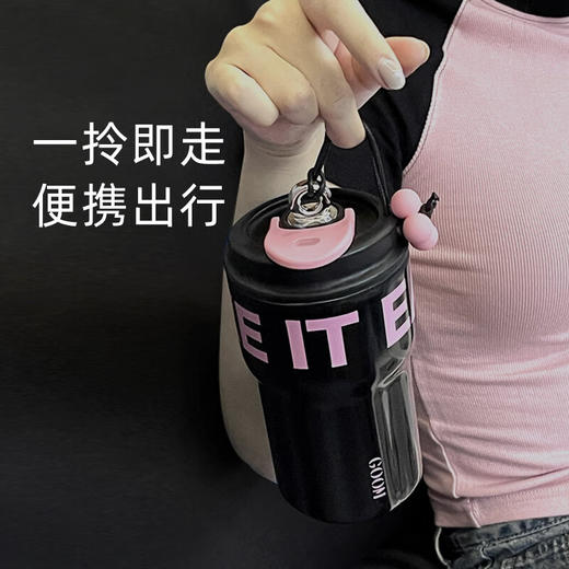 GOOM有钱花保温杯女生高颜值2025新款水杯大容量吸管咖啡杯随行杯 商品图3