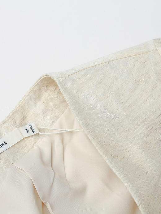 优雅通勤风！米白色提花西装外套，解锁精致穿搭 商品图2