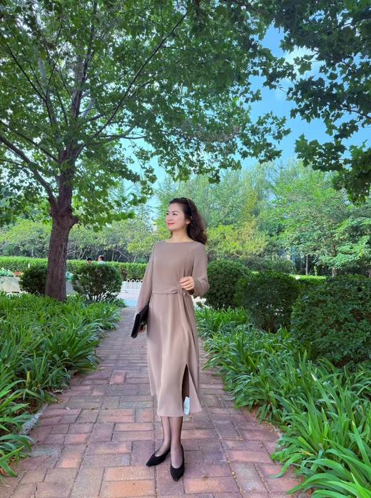 三醋酸前腰带连衣裙 商品图4