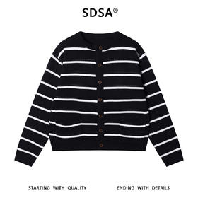 22523SDSA男士秋冬新款痞帅男装慵懒风撞色条纹纽扣圆领针织衫百搭毛衣