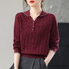 CC早秋薄款镂空针织衫polo领上衣秋装2025新款女装洋气打底毛衣 商品缩略图2