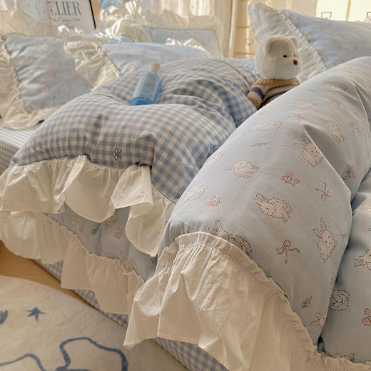 【法式浪漫🕊️，睡出奢级感✨】法式花边纯棉四件套，纯棉四件套，上床秒变奢感卧室💎！柔软亲肤+精致花边，打造你的专属法式优雅💐速抢❗ 商品图5