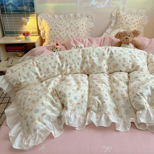 【法式浪漫🕊️，睡出奢级感✨】法式花边纯棉四件套，纯棉四件套，上床秒变奢感卧室💎！柔软亲肤+精致花边，打造你的专属法式优雅💐速抢❗ 商品图12