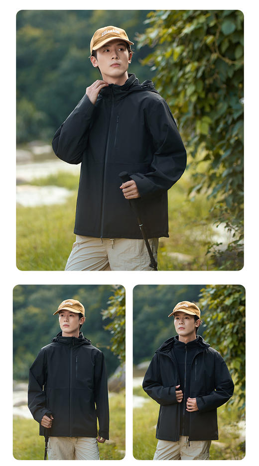 沸腾自发热科技面料 2025新款秋冬情侣防水登山夹克摇粒绒内胆三合一冲锋衣男女款两件套BSW25696 商品图8